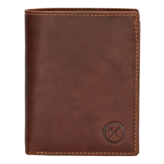 Geldbörse Hochformat 9x12cm in Cognac mit Riegel innen aus Leder - leder-accessoires.com