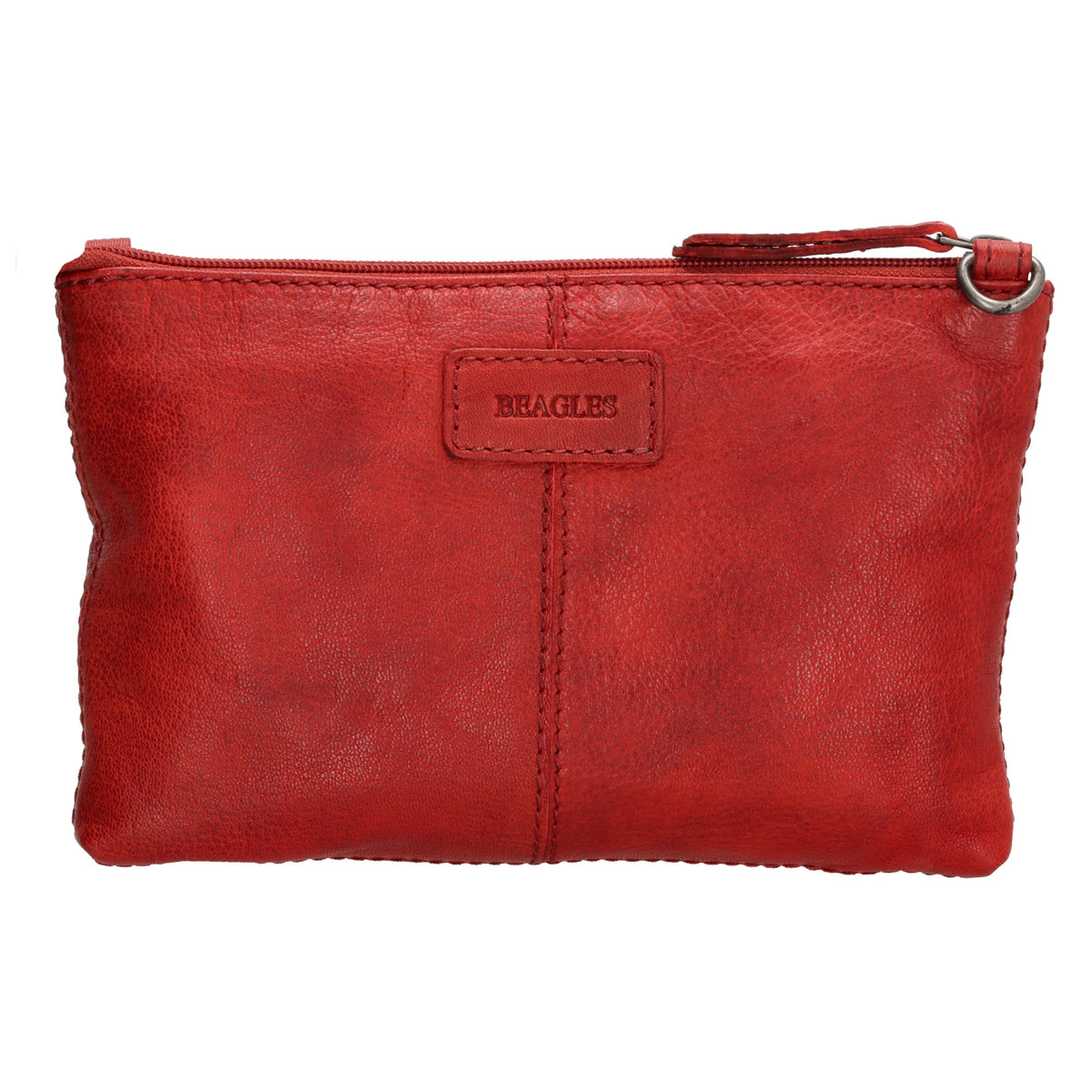 Umhängetasche 21 x 13cm in Rot aus Leder mit Reißverschluss - leder-accessoires.com