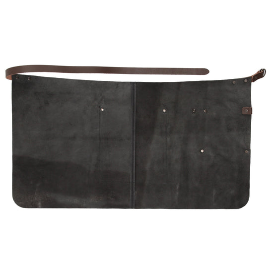 Lederschürze kurz in Schwarz mit Vortasche zum Verstellen - leder-accessoires.com
