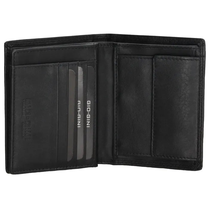 Herren Geldbörse 9 x 12cm aus Vollrindleder – Schwarz | Hochformat - leder-accessoires.com