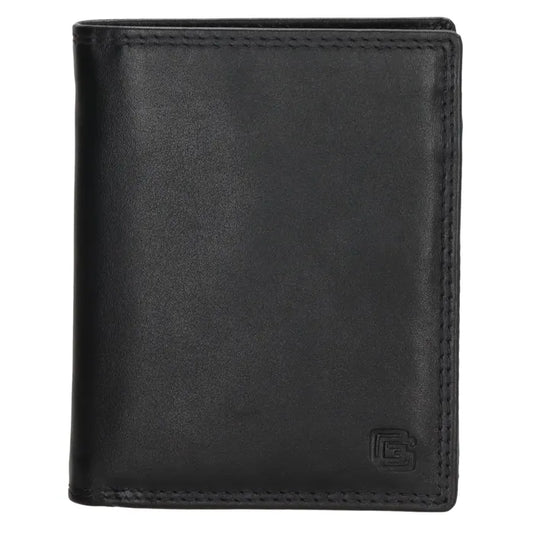 Geldbörse Hochformat 12 x 9cm in Schwarz aus Leder - leder-accessoires.com