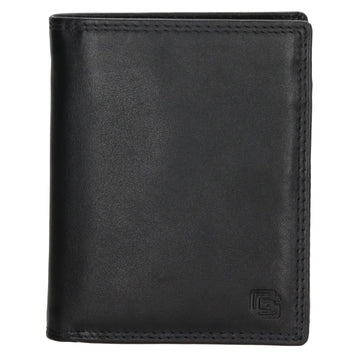 Herren Geldbörse 9 x 12cm aus Vollrindleder – Schwarz | Hochformat - leder-accessoires.com