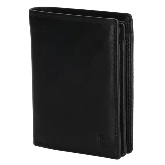 Herren Geldbörse 9 x 12cm aus Vollrindleder – Schwarz | Hochformat - leder-accessoires.com