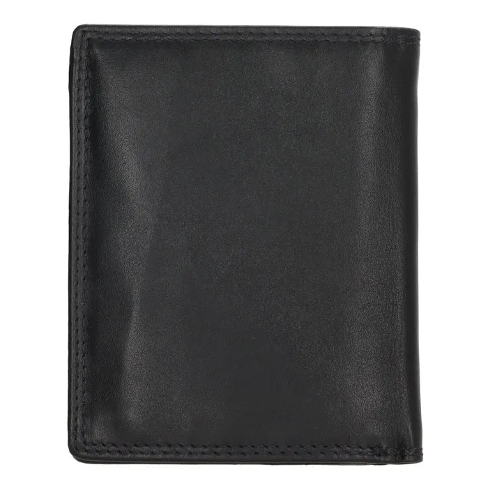 Geldbörse Hochformat 12 x 9cm in Schwarz aus Leder - leder-accessoires.com