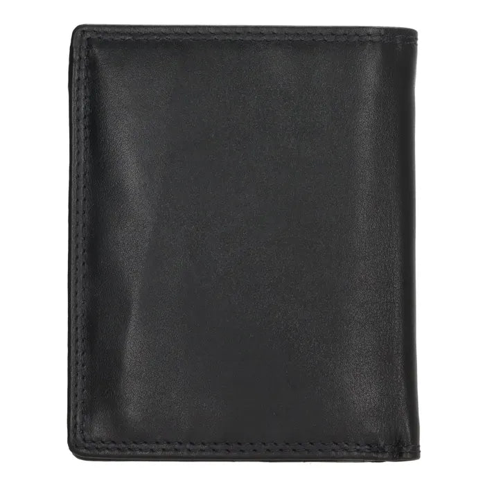 Herren Geldbörse 9 x 12cm aus Vollrindleder – Schwarz | Hochformat - leder-accessoires.com