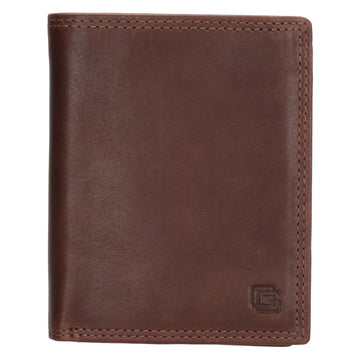 Herren Lederportemonnaie 9 x 12cm Braun – Hochformat aus Vollrindleder - leder-accessoires.com