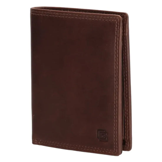 Herren Lederportemonnaie 9 x 12cm Braun – Hochformat aus Vollrindleder - leder-accessoires.com