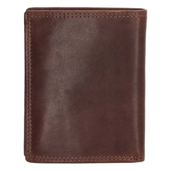 Herren Lederportemonnaie 9 x 12cm Braun – Hochformat aus Vollrindleder - leder-accessoires.com