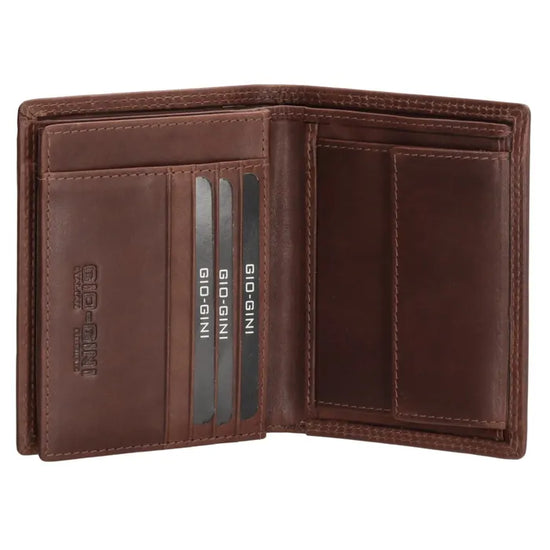 Herren Lederportemonnaie 9 x 12cm Braun – Hochformat aus Vollrindleder - leder-accessoires.com