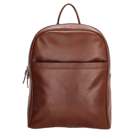 Lederrucksack 29x41cm in Braun mit Reißverschluss und Vortasche - leder-accessoires.com