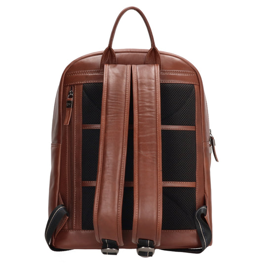 Lederrucksack 29x41cm in Braun mit Reißverschluss und Vortasche - leder-accessoires.com