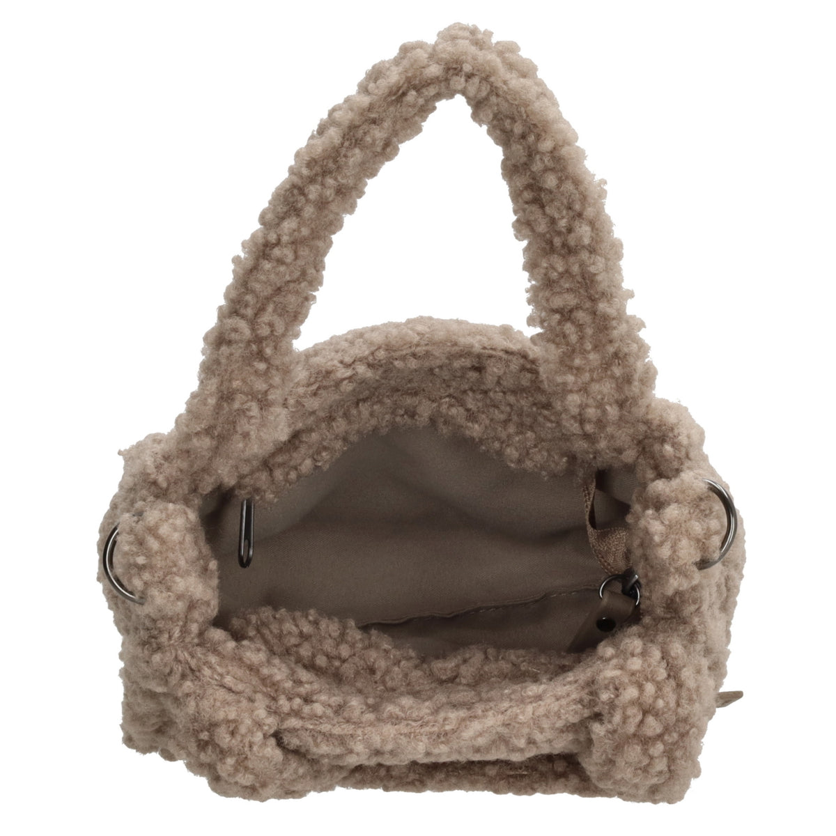 Teddytasche 17 x 17cm in Taupe mit Reißverschluss - leder-accessoires.com