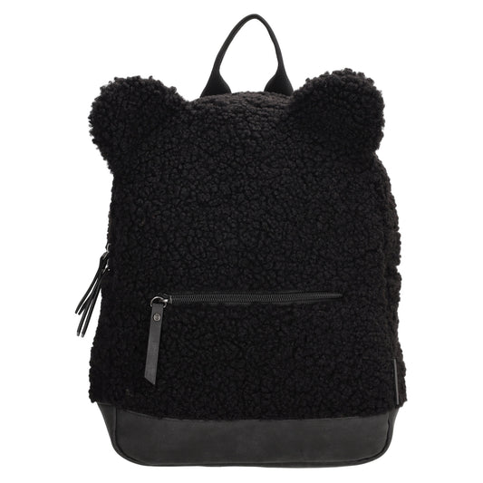 Teddyrucksack 24,5x31cm in Schwarz mit Reißverschluss - leder-accessoires.com