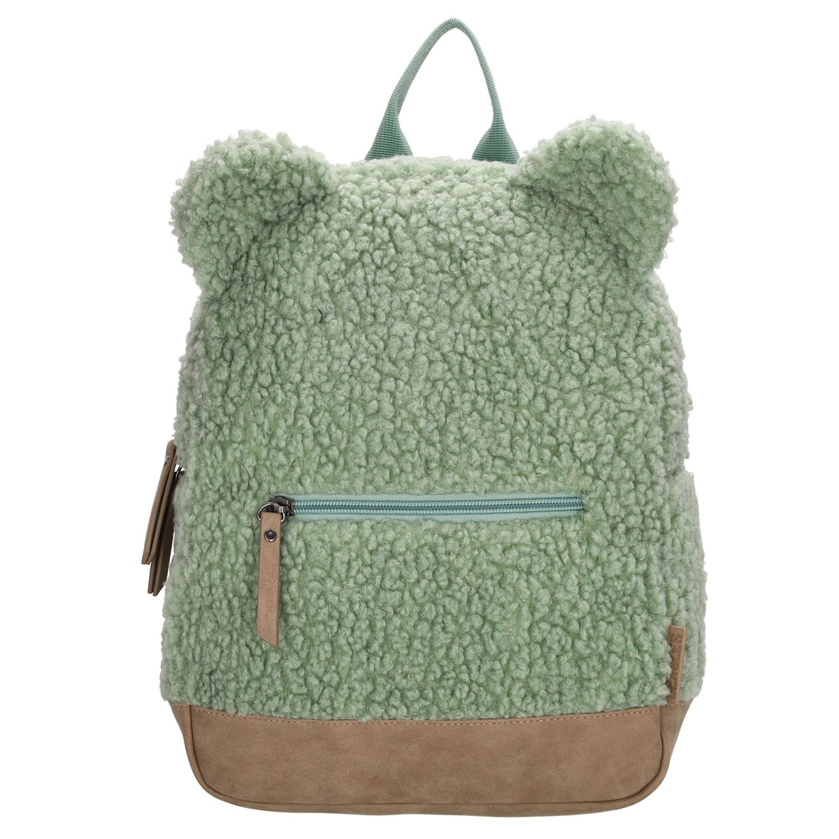 Teddyrucksack 24,5x31cm in Mint mit Reißverschluss - leder-accessoires.com