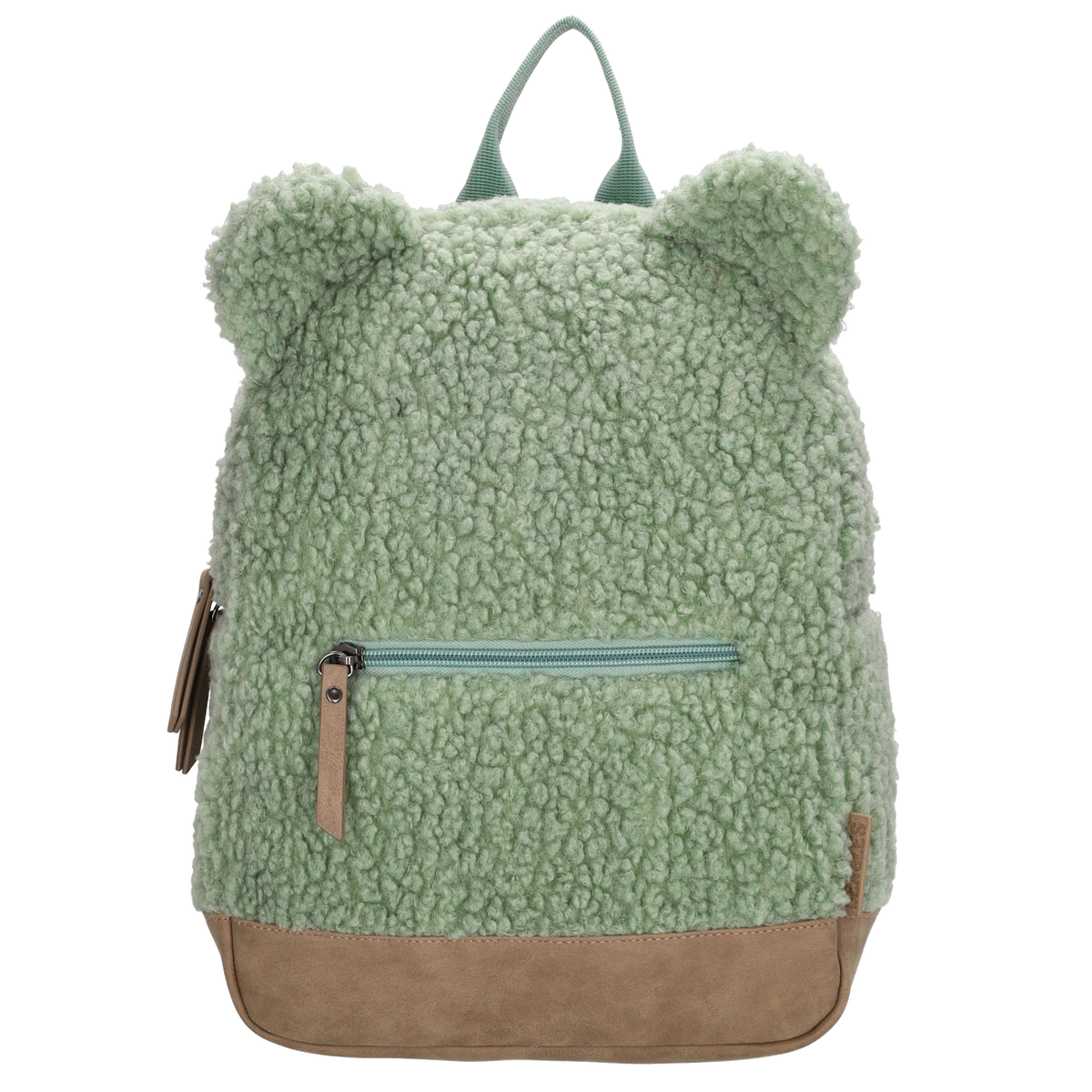 Teddyrucksack 24,5x31cm in Mint mit Reißverschluss - leder-accessoires.com