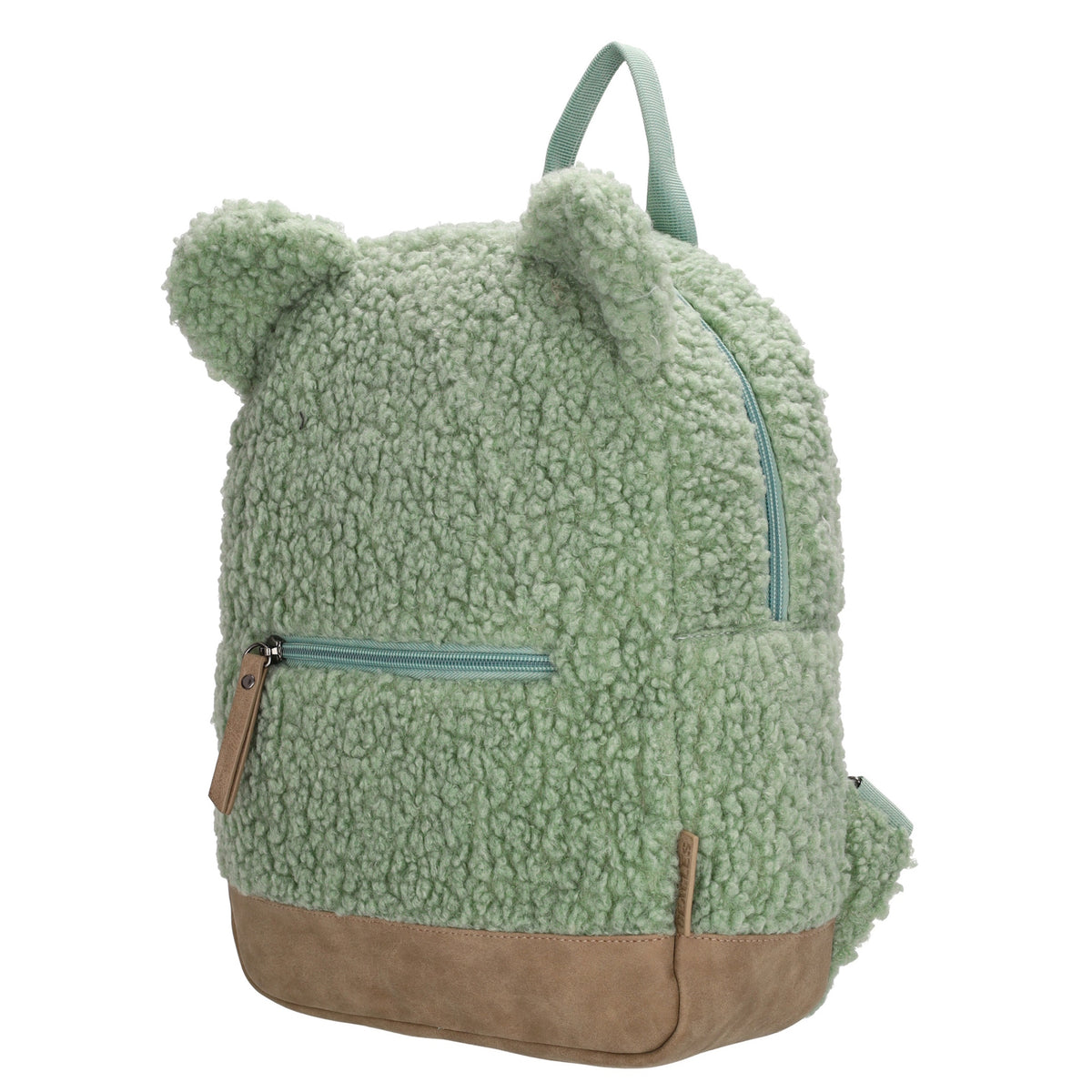 Teddyrucksack 24,5x31cm in Mint mit Reißverschluss - leder-accessoires.com