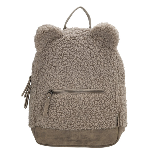 Teddyrucksack 24,5x31cm in Braun mit Reißverschluss - leder-accessoires.com