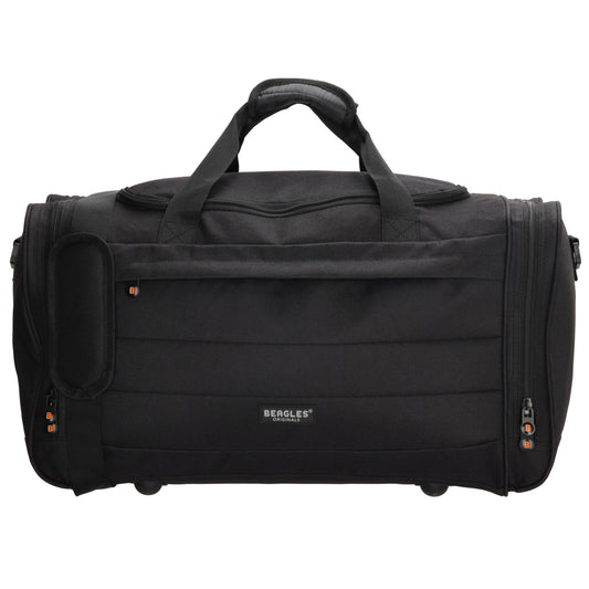 Reisetasche 55 x 30cm in Schwarz mit Seitentaschen - leder-accessoires.com