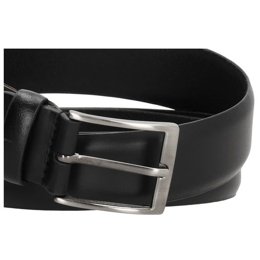 Schwarzer Ledergürtel Herren 3,5 cm – klassischer Businessgürtel - leder-accessoires.com