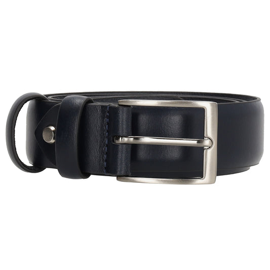 Dunkelblauer Anzugsgürtel Herren aus Leder 3,5 cm