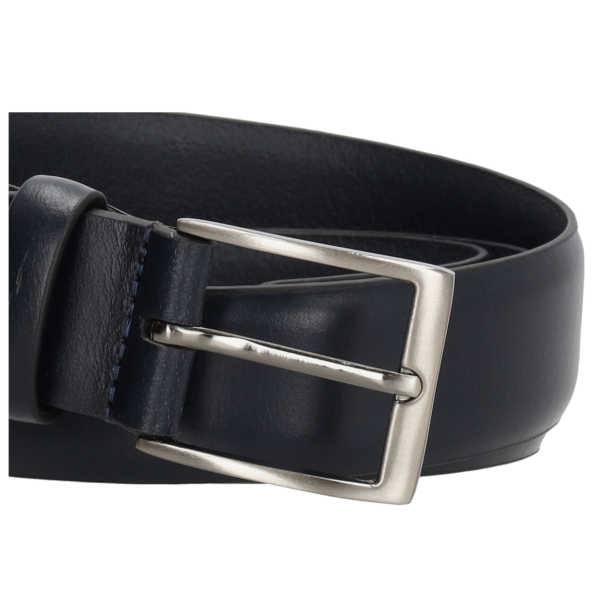 Herren Anzugsgürtel aus Leder 3,5 cm – Dunkelblau - leder-accessoires.com