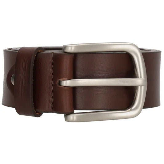 Brauner Leder Jeansgürtel 4cm Breite mit Silberschließe - leder-accessoires.com