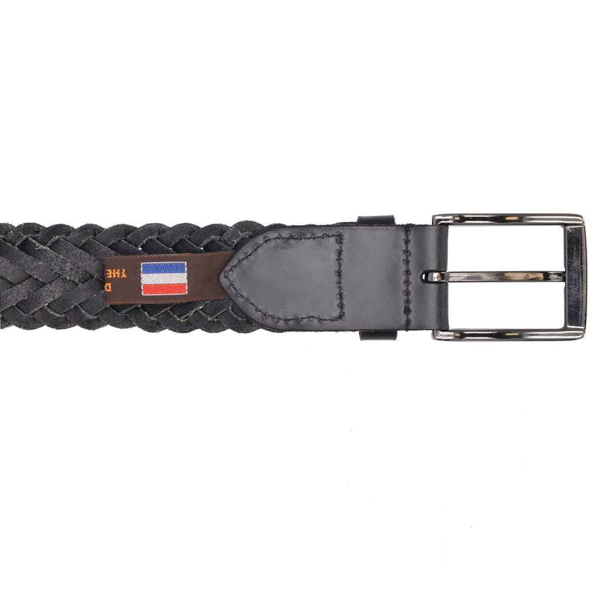 Ledergürtel geflochten in Schwarz 35mm mit Dornschließe - leder-accessoires.com