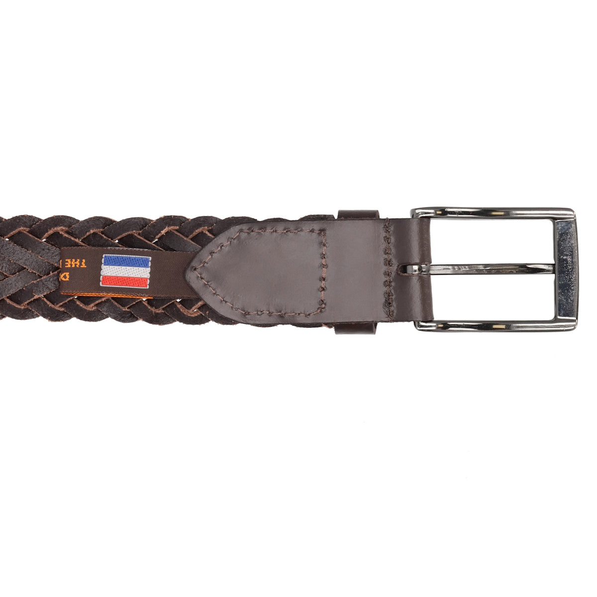 Ledergürtel geflochten in Braun 35mm mit Dornschließe - leder-accessoires.com