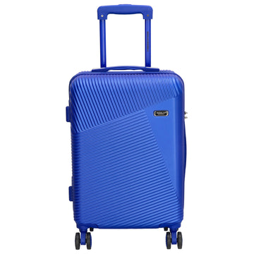 Reisetrolley|Bordgepäck 4-Rad 55cm in Stahlblau aus ABS - leder-accessoires.com