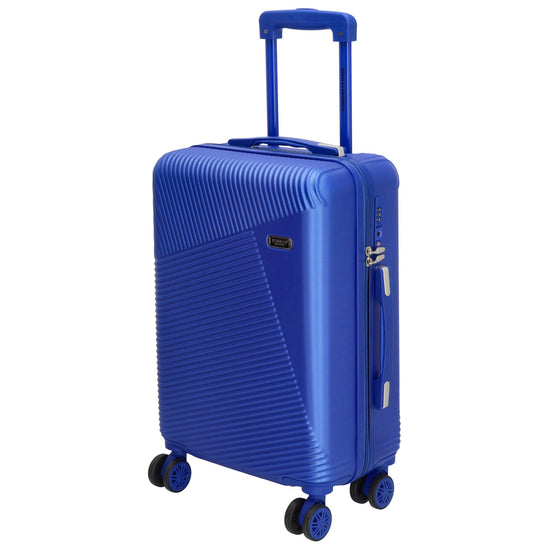 Reisetrolley|Bordgepäck 4-Rad 55cm in Stahlblau aus ABS - leder-accessoires.com
