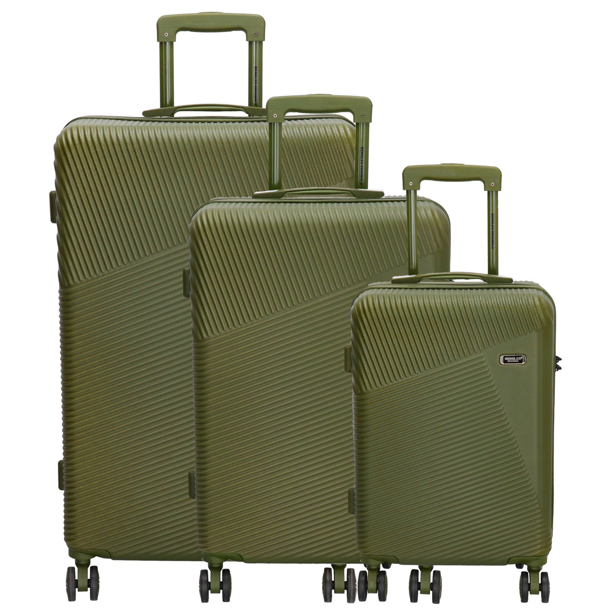 Reisetrolley-Set in Olivgrün mit 4-Rad aus ABS - leder-accessoires.com