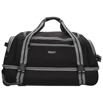 Trolleyreisetasche 60 x 32cm in Schwarz mit separatem Staufach unten - leder-accessoires.com