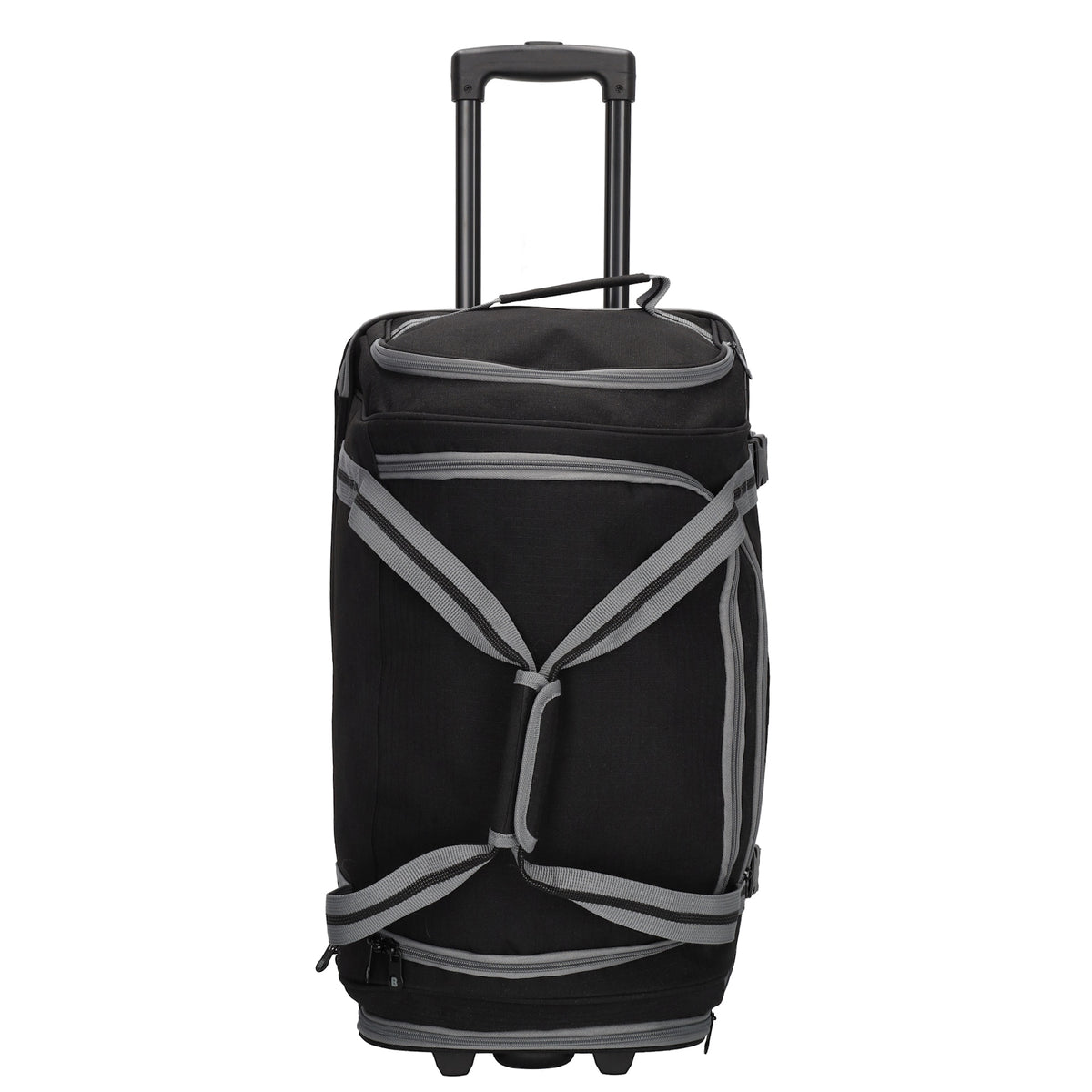 Trolleyreisetasche 60 x 32cm in Schwarz mit separatem Staufach unten - leder-accessoires.com