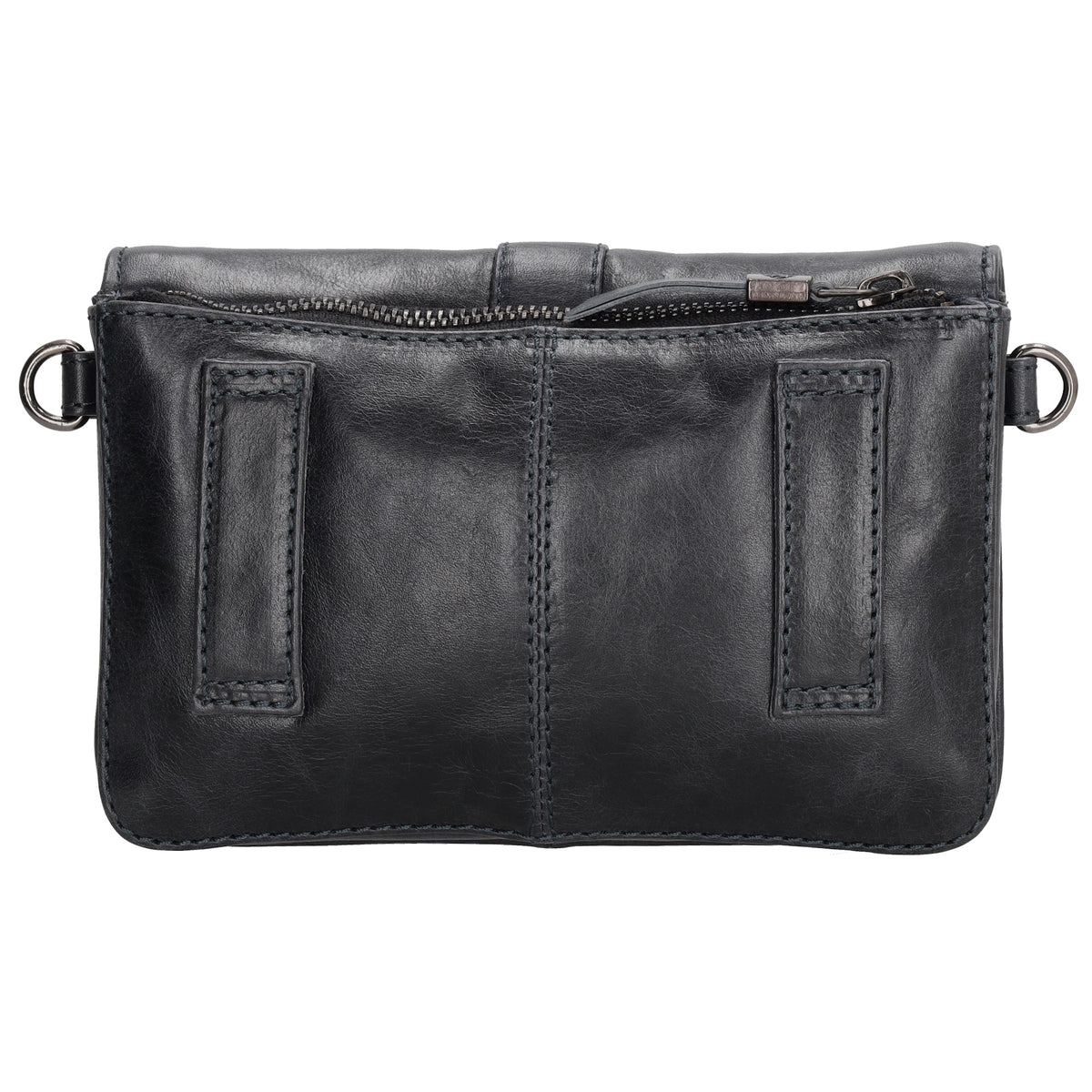 Umhängetasche| Gürteltasche 19 x 11,5cm in Dunkelblau aus Leder - leder-accessoires.com
