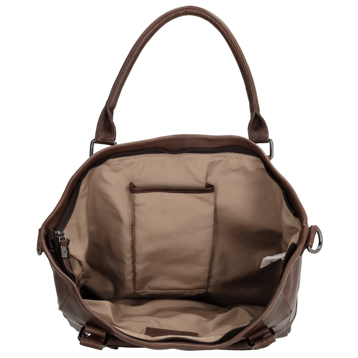 Schultertasche 31 x 29cm in Braun aus Leder mit Reißverschluss - leder-accessoires.com