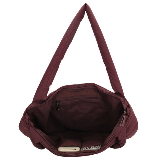 Shopper 55x40cm Weinrot aus Nylon|Polyester - leder-accessoires.com