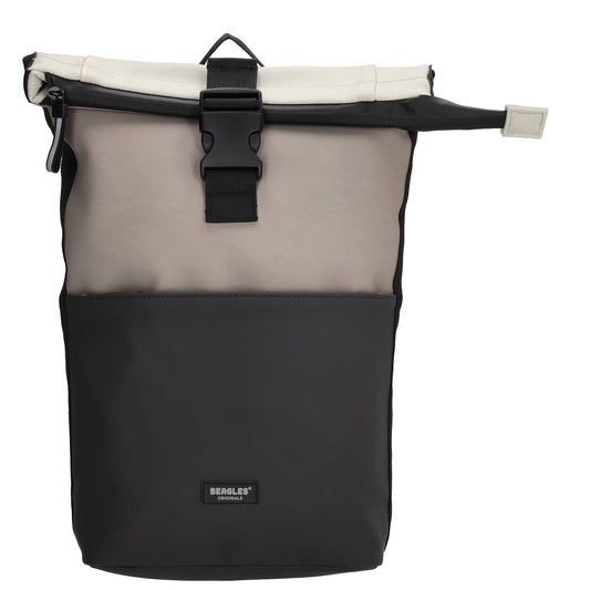 Rolltop-Rucksack 28x42cm in Grau mit Reißverschluss und Steckfach - leder-accessoires.com