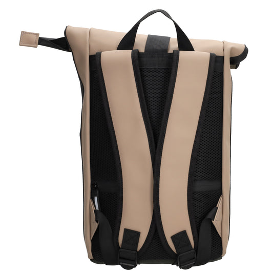 Rolltop-Rucksack 28x42cm in Olivgrün mit Reißverschluss und Steckfach - leder-accessoires.com