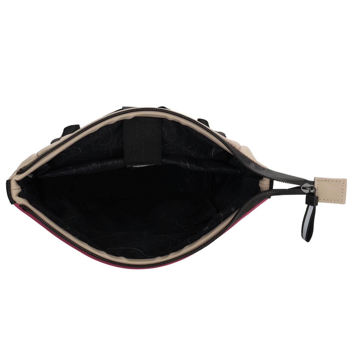 Rolltop-Rucksack 28x42cm in Petrol|Pink mit Reißverschluss und Steckfach - leder-accessoires.com