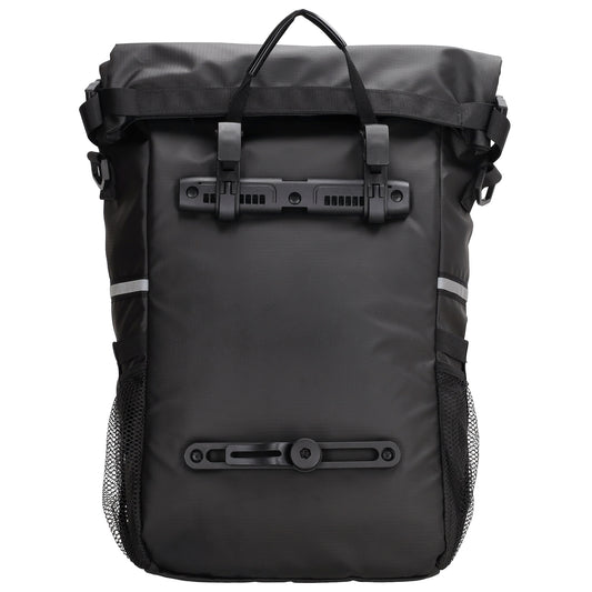 Fahrradtasche|Schultertasche mit Überschlag 48x26cm in Schwarz - leder-accessoires.com