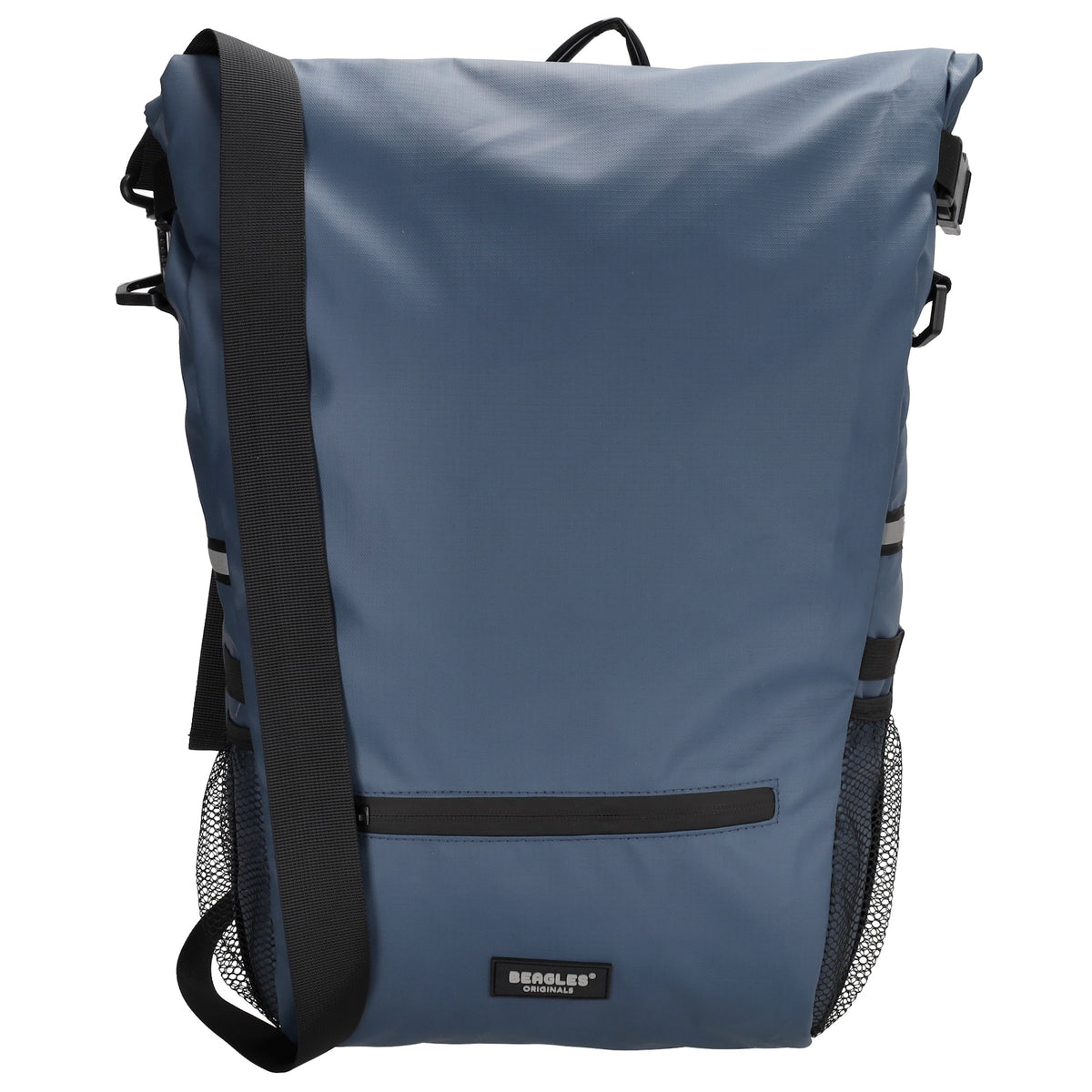 Fahrradtasche|Schultertasche mit Überschlag 48x26cm in Blau|Marine - leder-accessoires.com
