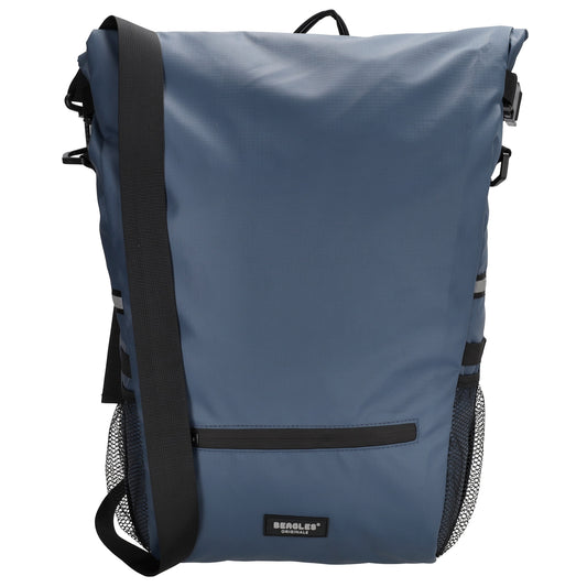 Fahrradtasche|Schultertasche mit Überschlag 48x26cm in Blau|Marine - leder-accessoires.com