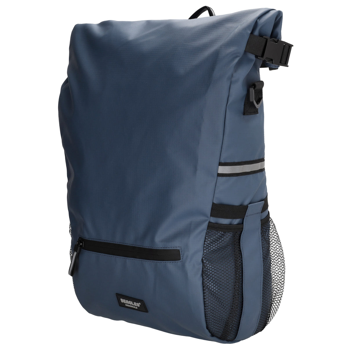 Fahrradtasche|Schultertasche mit Überschlag 48x26cm in Blau|Marine - leder-accessoires.com