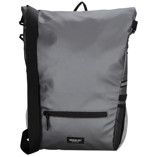 Fahrradtasche|Schultertasche mit Überschlag 48x26cm in Grau - leder-accessoires.com