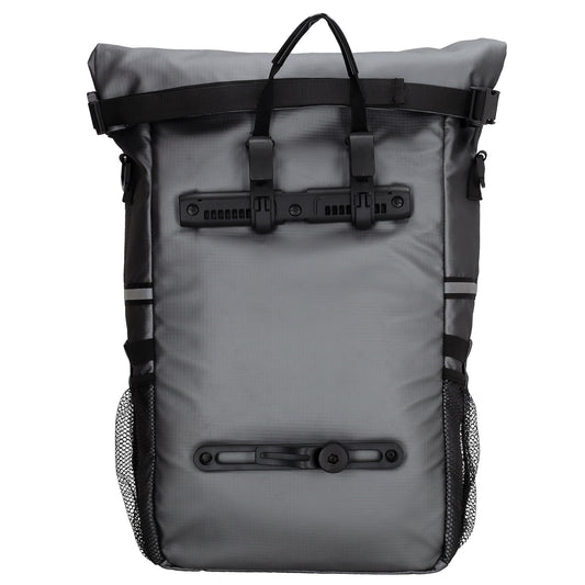 Fahrradtasche|Schultertasche mit Überschlag 48x26cm in Grau - leder-accessoires.com