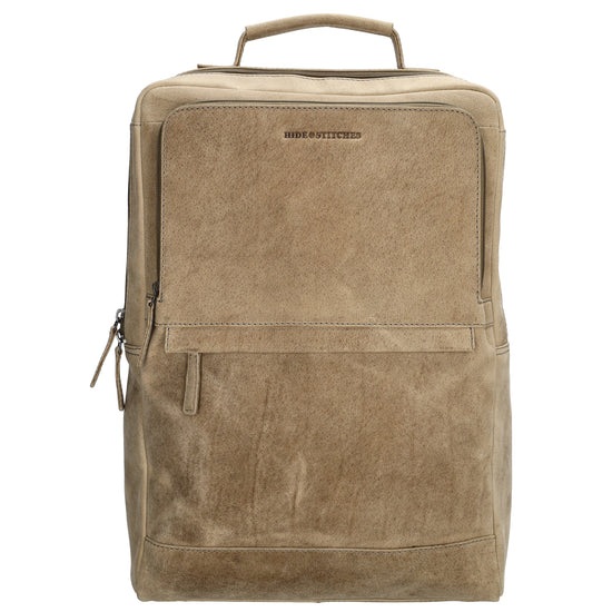 Businessrucksack 30x 41cm in Beige|Sand aus Leder - leder-accessoires.com