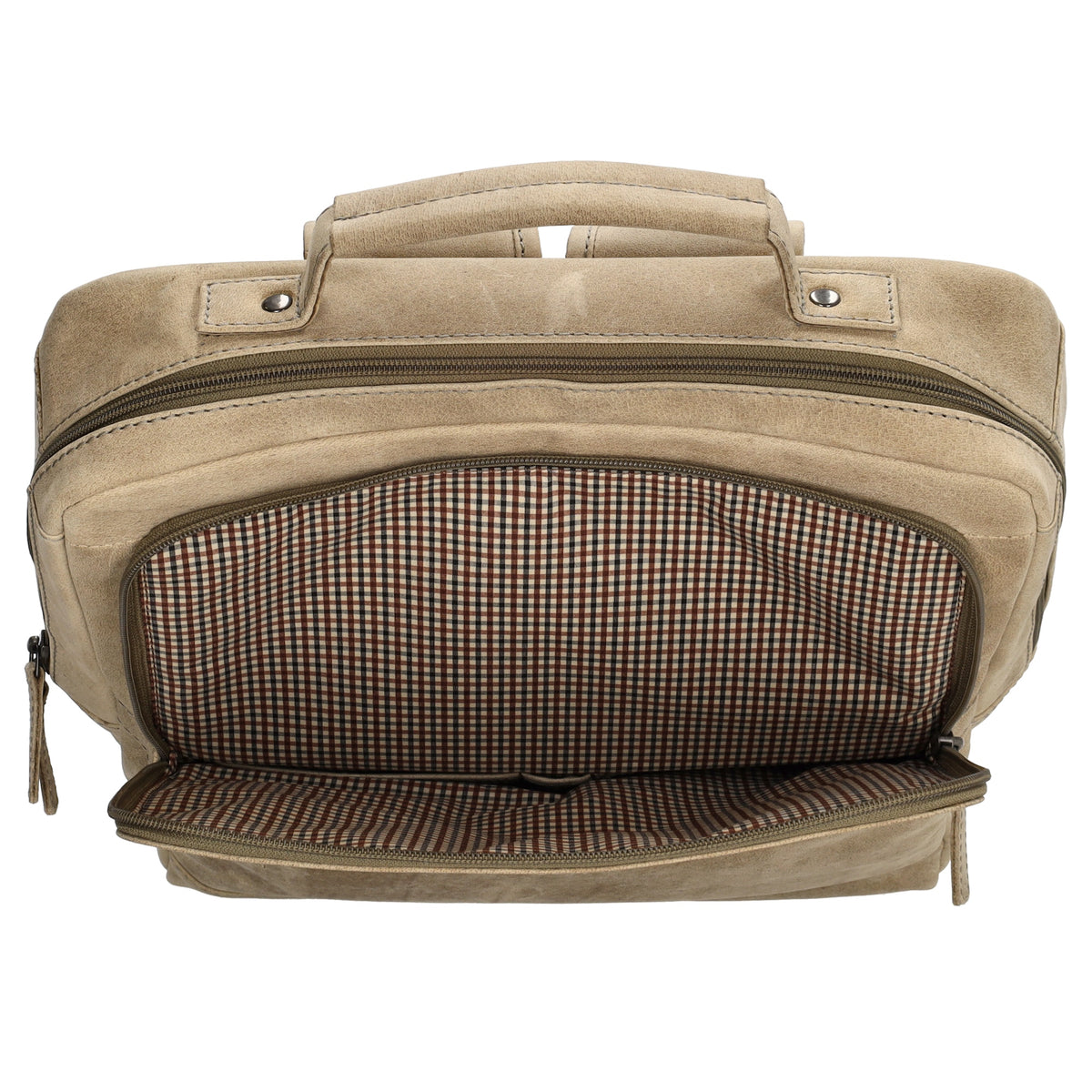 Businessrucksack 30x 41cm in Beige|Sand aus Leder - leder-accessoires.com