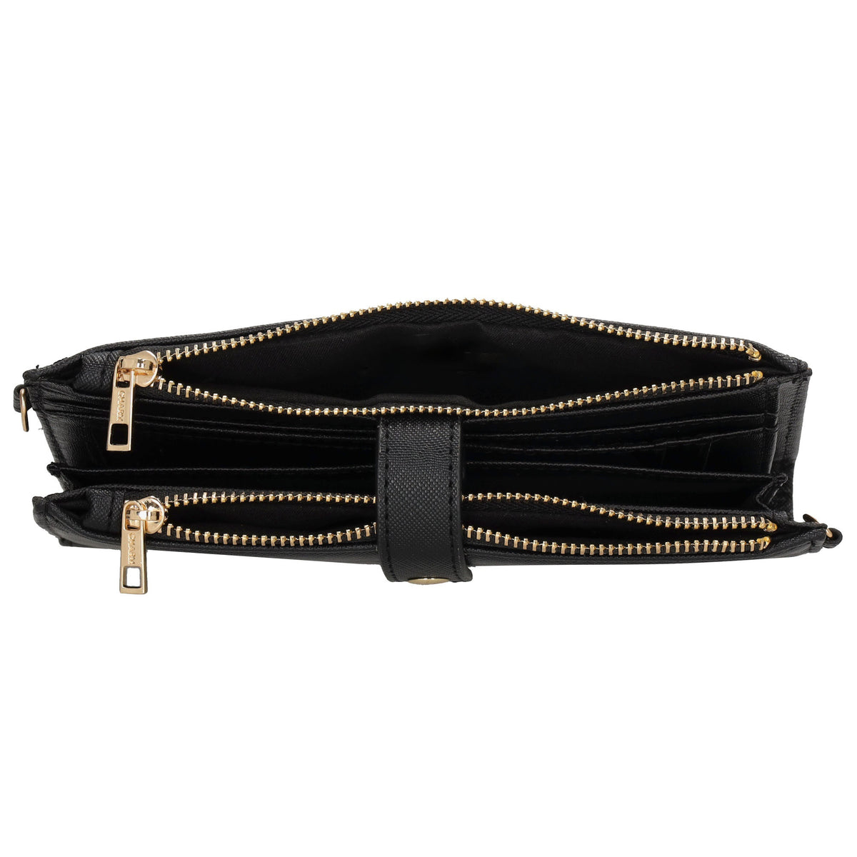 Börse|Handytasche 12x18,5cm in Schwarz mit Umhängeriemen - leder-accessoires.com