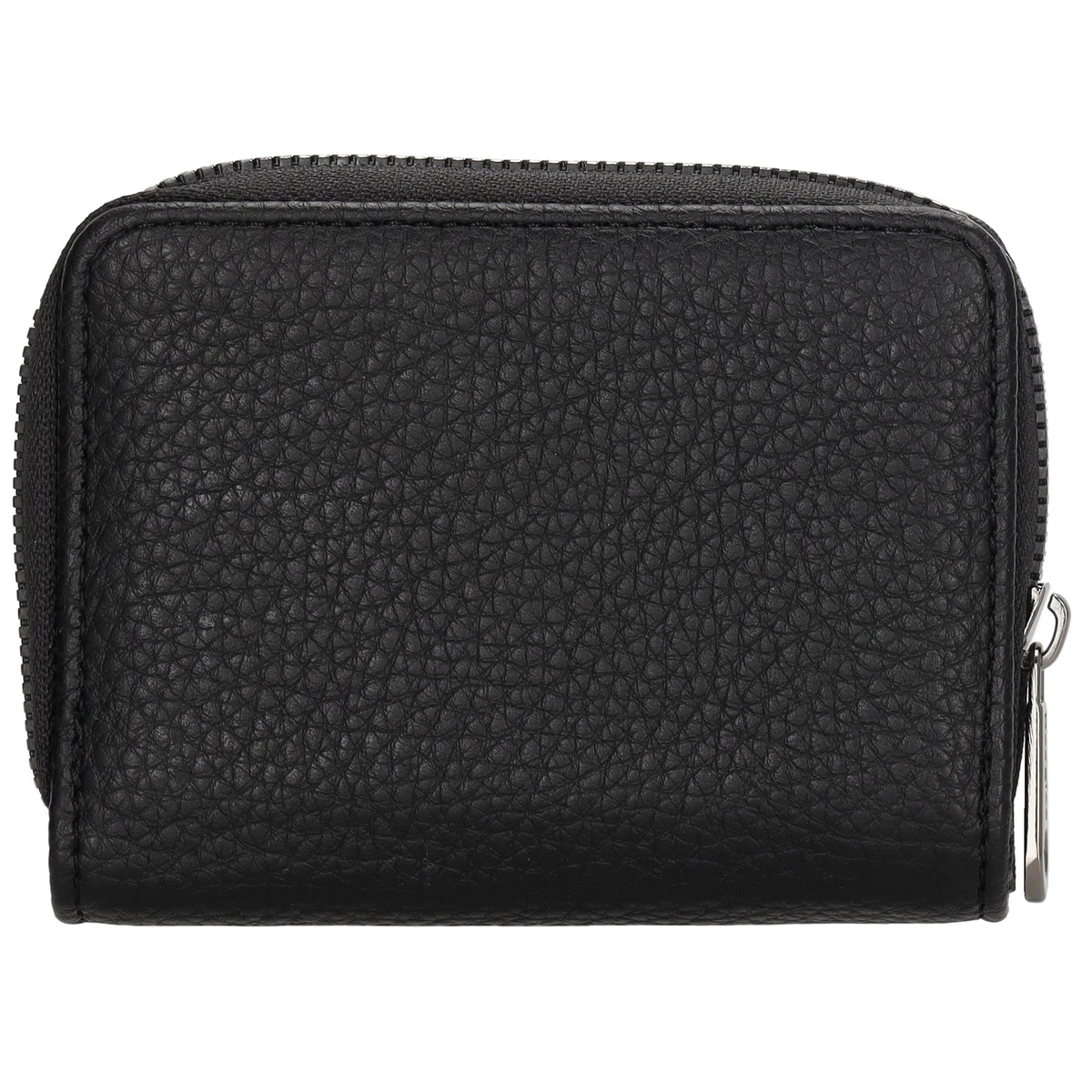Damenbörse 12x9cm im Querformat in Schwarz mit Druckknopf - leder-accessoires.com
