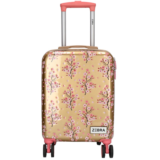 Reisetrolley "Blumen" 4-Rad 47cm in Gold-Metallic - leder-accessoires.com